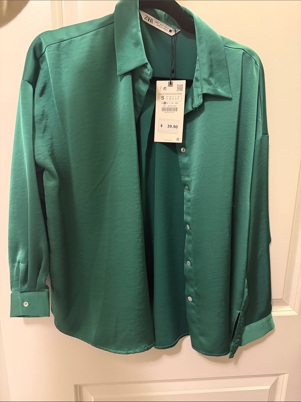 ZARA Green Button-Down Shirt